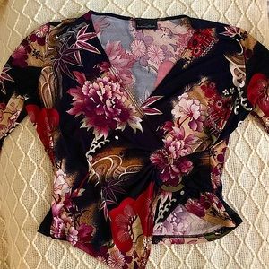 vibrant floral blouse top